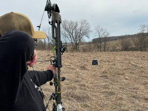 Full draw archery with target