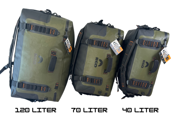 40, 70 & 120 liter fully waterproof submersible luggage bags