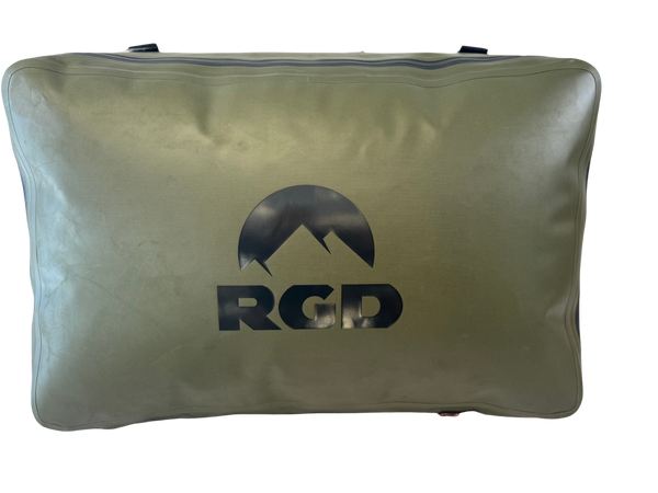 120 liter fully waterproof submersible luggage bag top with RGD logo