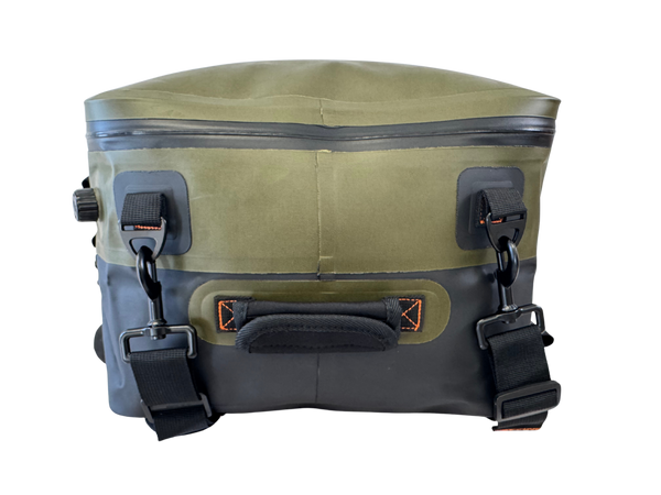 40 liter fully waterproof submersible luggage bag side view carry handle