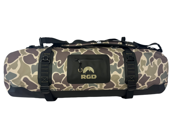 90L Vintage camo fully waterproof duffel bag