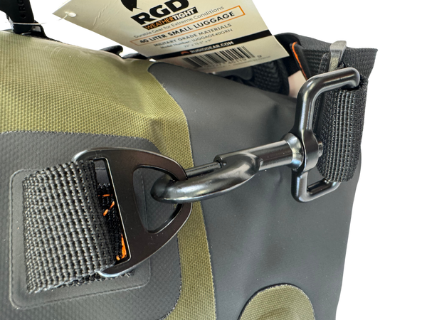 40 liter fully waterproof submersible luggage bag with all metal hardware