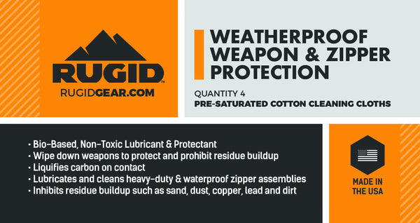 RUGID Gun Cleaning & Zipper Maintenance Cloths - Non-Toxic