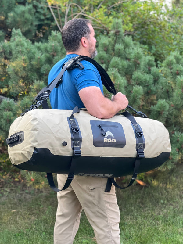 120 Liter fully waterproof duffel as shoulder carry style