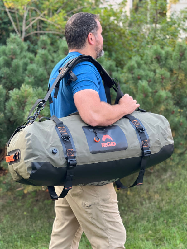 90 liter fully waterproof duffel as shoulder carry style