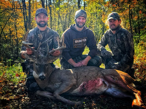 Three amigos with a 130 class whitetail deer