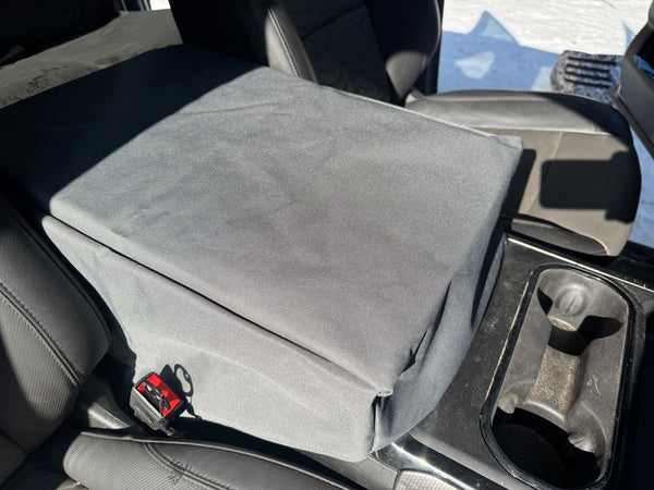 Full size truck center console cover top view