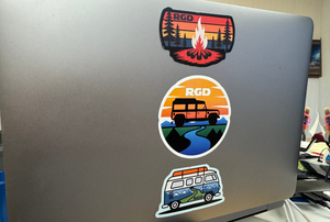 Vinyl Decals - VW Camper Bus, Campfire, Land Rover Defender 110 - RGD