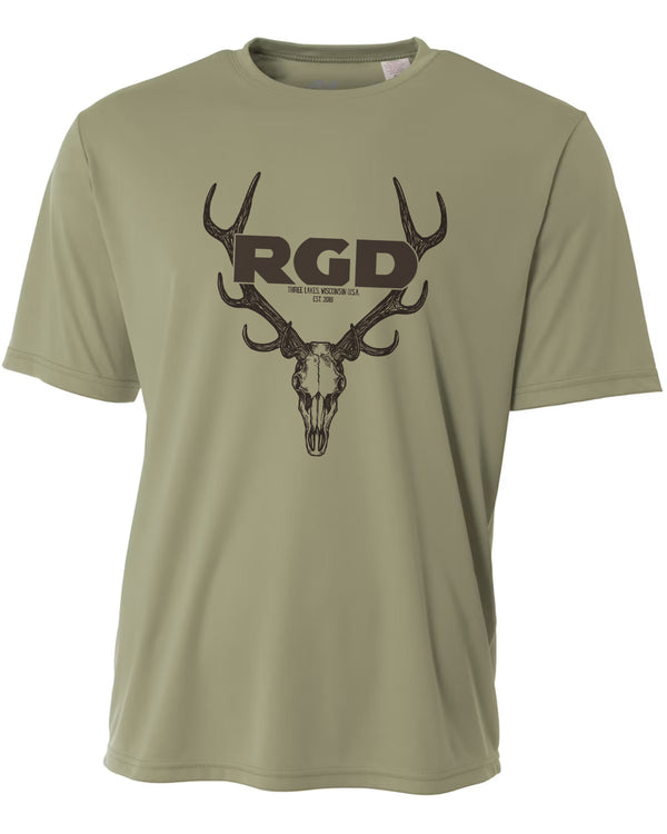 RGD European Elk Mount Skull Tee Olive