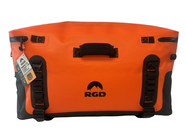 Fully Waterproof High Vis Orange Luggage Bag Back Side