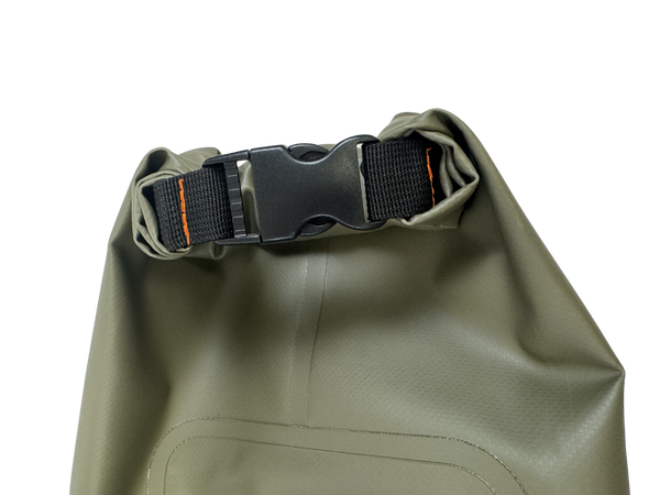 Waterproof roll top gun case - clipped.