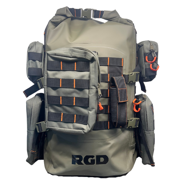 Roll Top Waterproof Tactical Bug Out Survival Backpack with Molle System RUGID