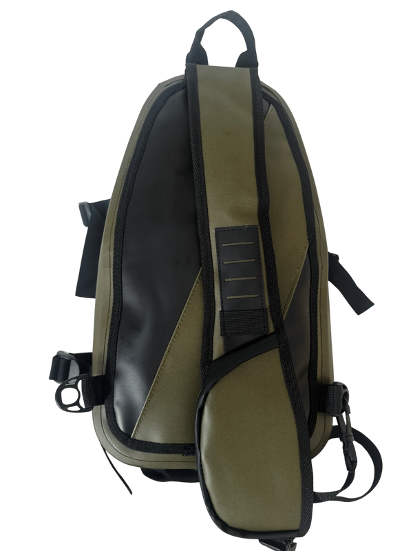 15L Fully Waterproof Sling Pack Green back