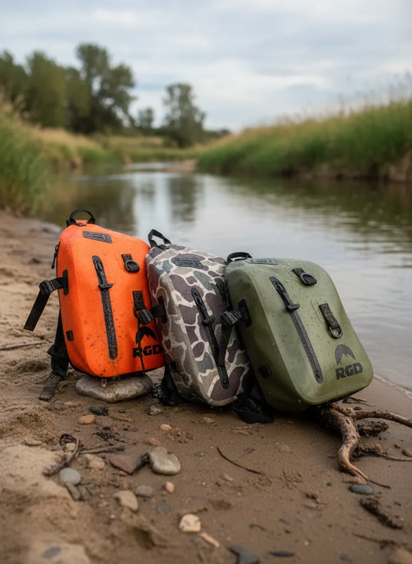 15L Fully Waterproof Sling Packs on River Bank