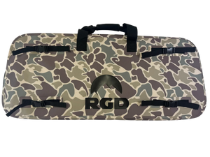 Back of RGD waterproof floating bow case duck camo