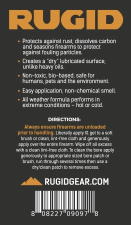 RUGID X1 Gel - Cleans, Lubricates and Protects handguns, rifles and shotguns