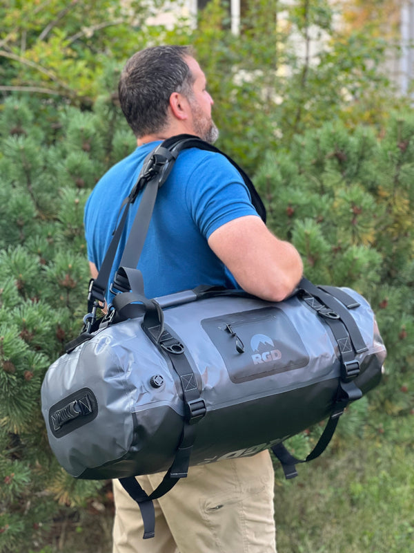 70 liter fully waterproof duffel as shoulder carry style