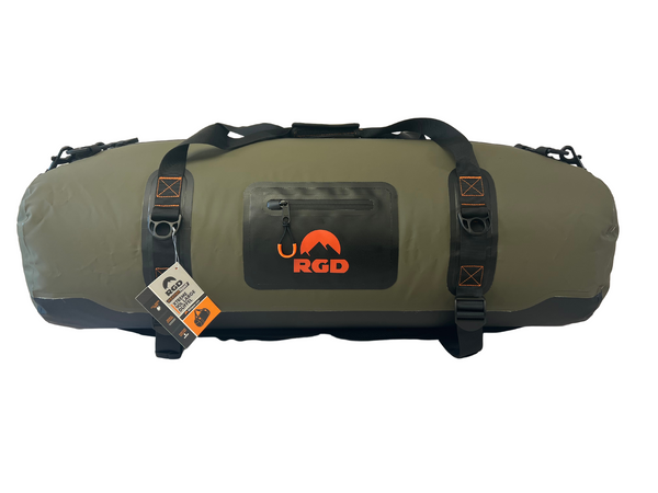 90 Liter RGD Zippered Duffel Bag - Floating, Waterproof, Scent Proof Green